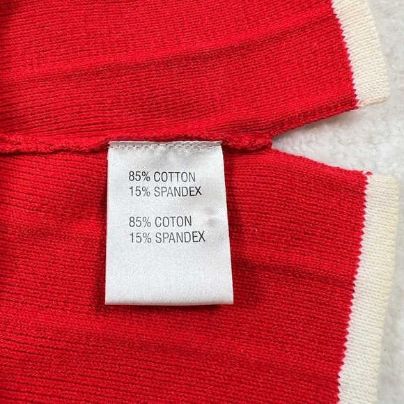 Lacoste Red Ribbed V Neck Short Sleeve Button Up Cardigan Sweater Women's L VTG - Picture 5 of 9